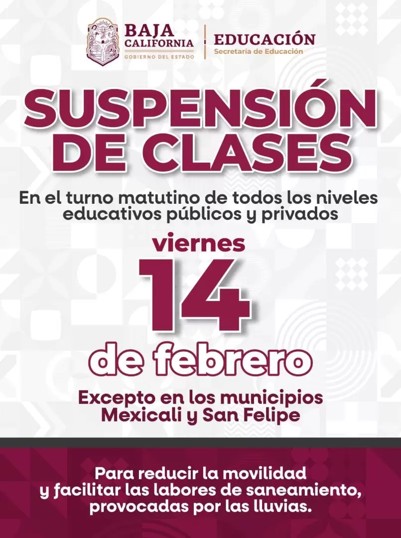 Suspensi�n de clases en Tecate debido a condiciones clim�ticas adversas