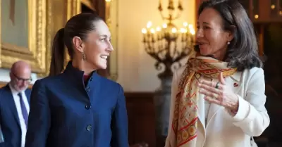 Claudia Sheinbaum y Ana Bot�n, presidenta de Banco Santander