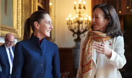 Claudia Sheinbaum y Ana Bot�n, presidenta de Banco Santander