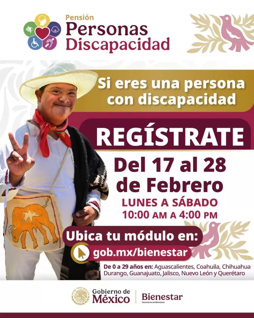 Registro para Pensi�n Personas con Discapacidad