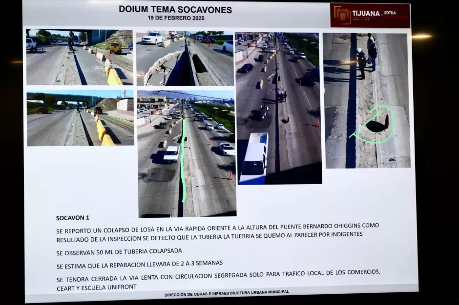 Reparaci�n de vialidades afectadas por socavones