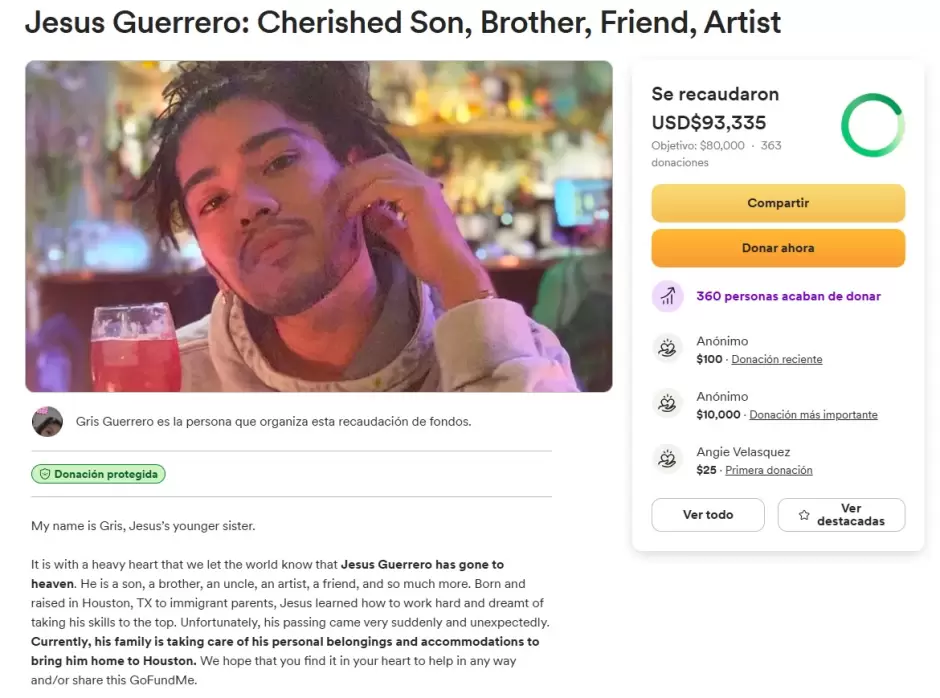 GoFundMe de Jes�s Guerrero