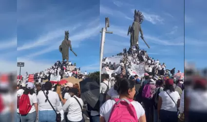 Docentes protestan en la glorieta Cuauht�moc; rechazan reforma y acusan abandono
