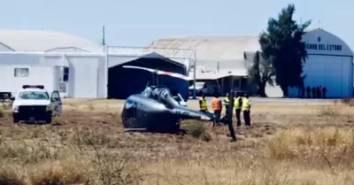 Helic�ptero sufre accidente en Hermosillo
