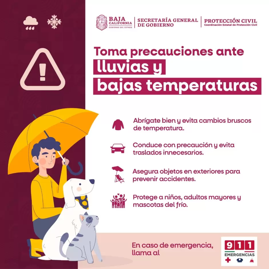 Pron�stico de lluvias y fuertes vientos