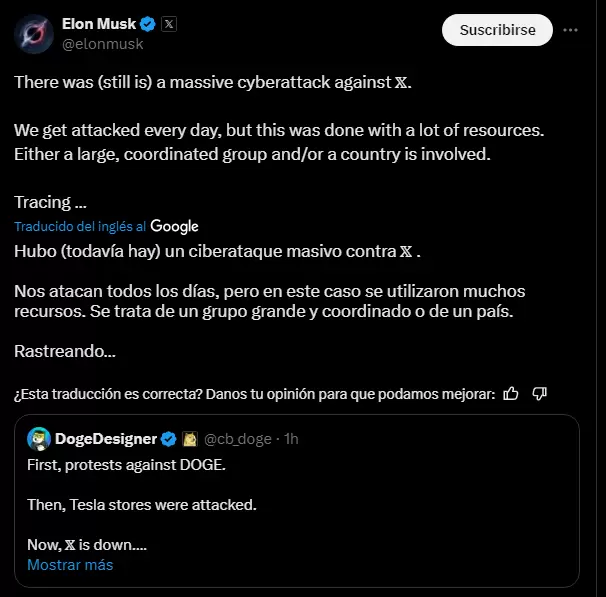 Publicaci�n de Elon Musk