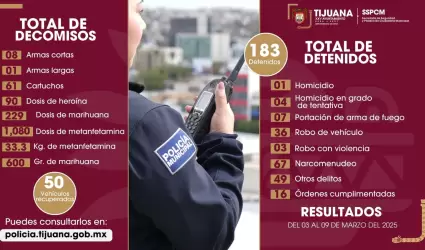 Aseguran a m�s de 180 personas por diversos delitos