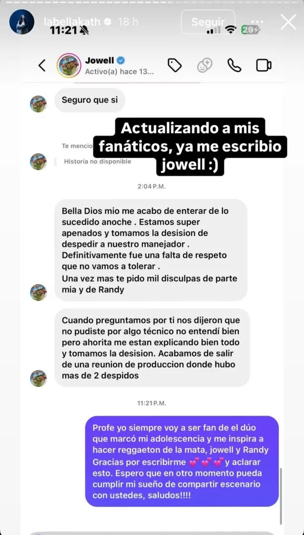 Conversaci�n entre Jowell y Bellakath