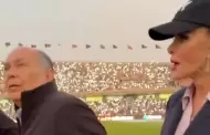 Luc�a M�ndez y el pap� de Checo P�rez tomados de la mano tras haber negado romance