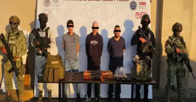 Aseguran armas, cartuchos, chalecos bal�sticos y domicilio en San Felipe
