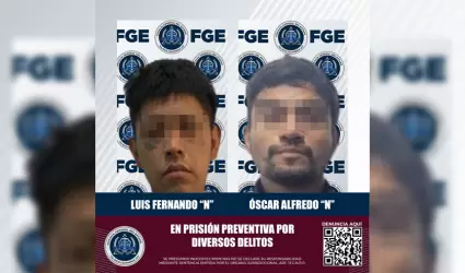 Vinculaci�n a proceso de dos imputados por distintos delitos