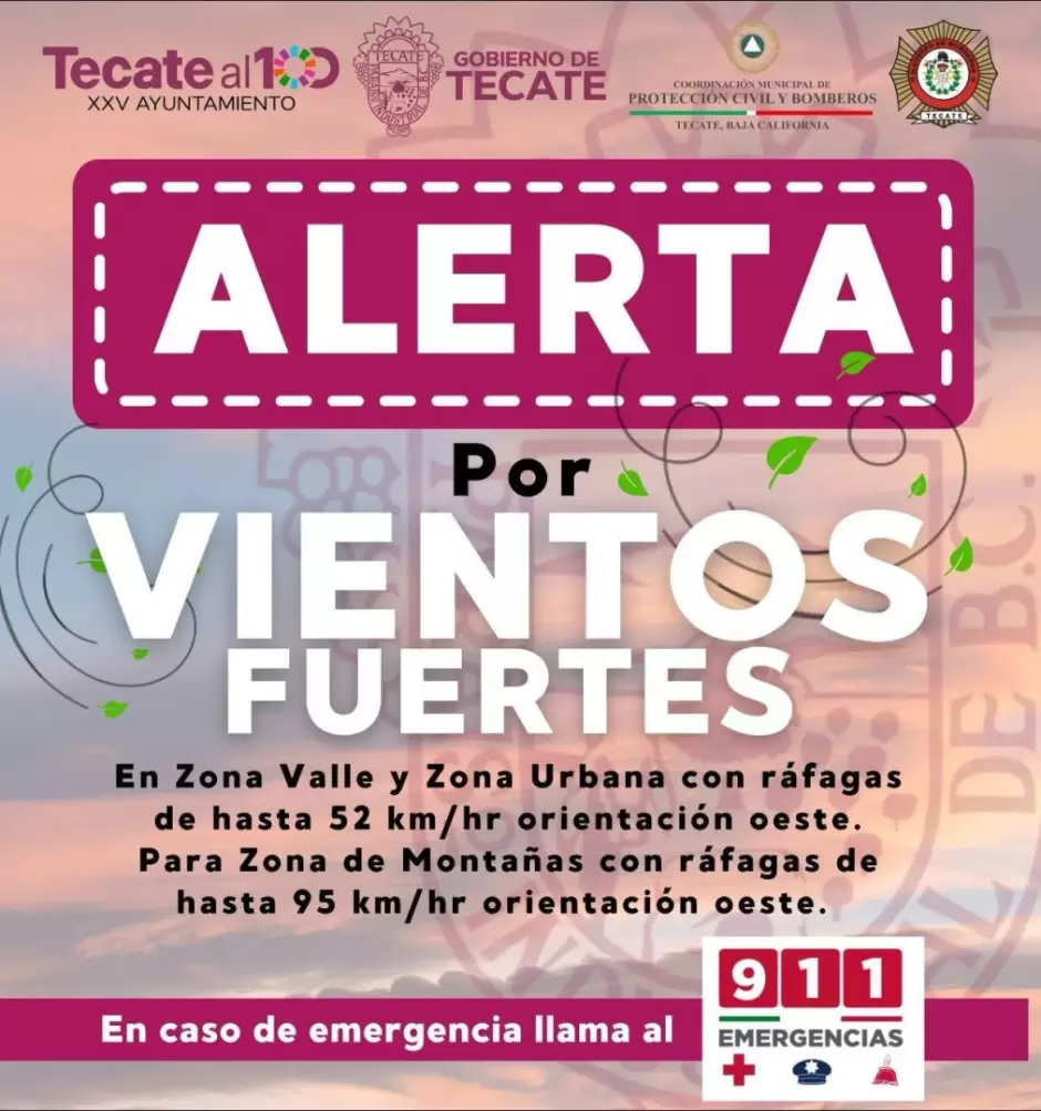 Vientos fuertes