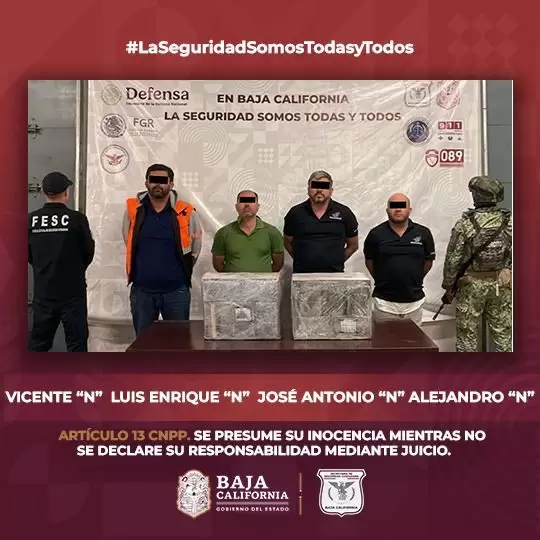 Realizan aseguramiento relevante de drogas en Playas de Rosarito