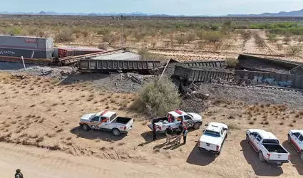 Descarrila tren de carga cerca de Estaci�n Pesqueira