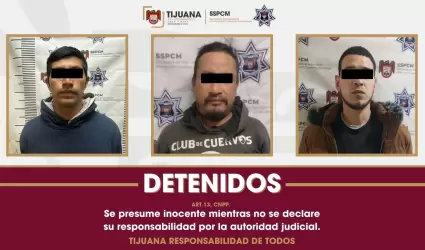 Capturan a tres presuntos distribuidores de drogas