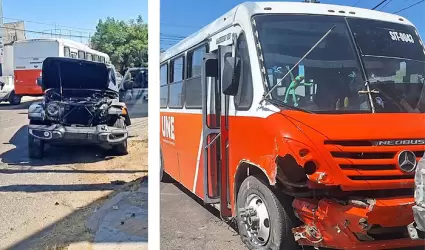 Choque de cami�n urbano en el Centro de Hermosillo