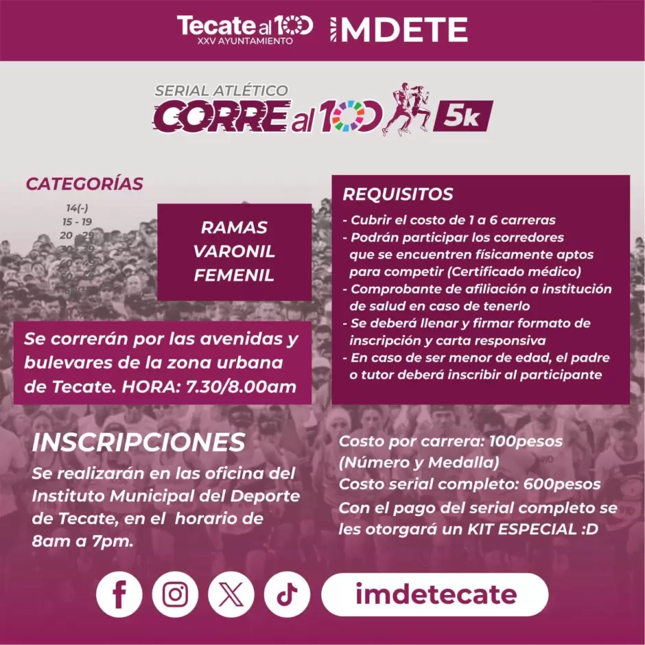 Serial Atl�tico "Corre al 100" en Tecate