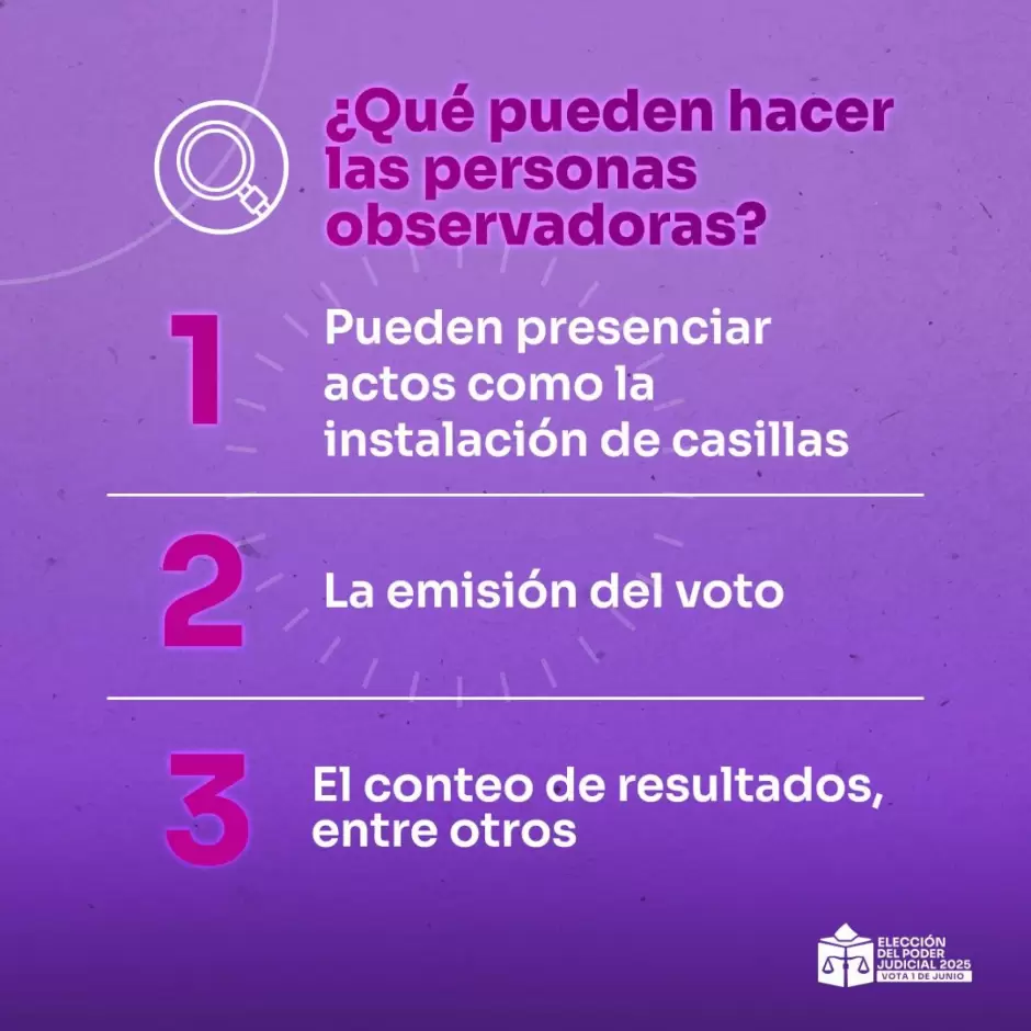 Apuerban solicitudes para participar en la Observaci�n Electoral del Proceso para elegir cargos del PJF