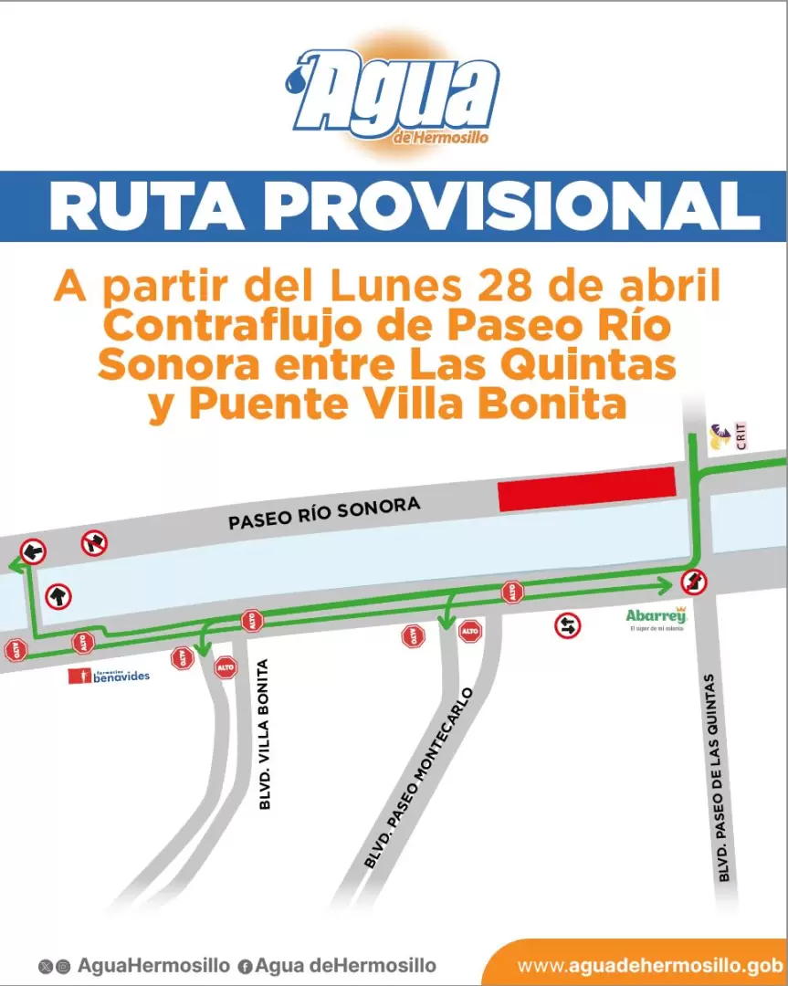 Ruta Provisional en Paseo R�o Sonora