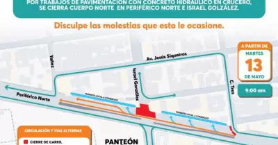 Rehabilitaci�n de crucero en Perif�rico Norte e Israel Gonz�lez