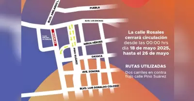 Cierre de vialidad por Fiestas del Pitic