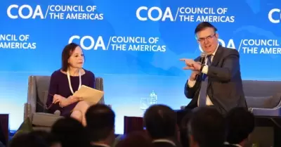 Marcelo Ebrard durante su participaci�n en Council of the Am�ricas