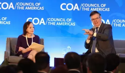 Marcelo Ebrard durante su participaci�n en Council of the Am�ricas