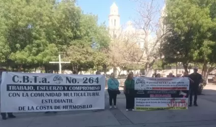 Manifestaci�n de docentes del CBTA 264 del poblado Miguel Alem�n