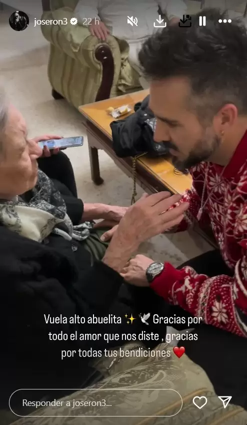 Jos� Ron despide a su abuela con emotivo mensaje