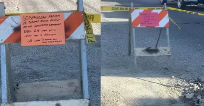 Vecinos de la colonia Terrazas del Rub� tapan mega bache