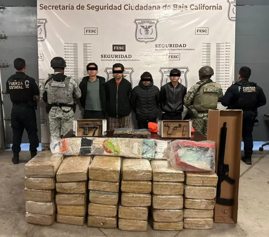 Aseguran m�s de 150 kilogramos de drogas; hay 4 detenidos