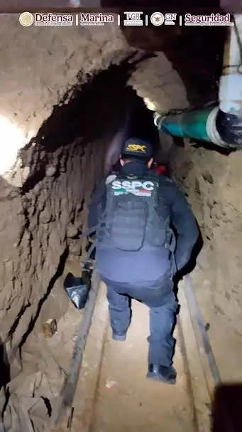 En Baja California, tras ejecutar una orden de cateo se inhabilit� un t�nel que conectaba con Estados Unidos