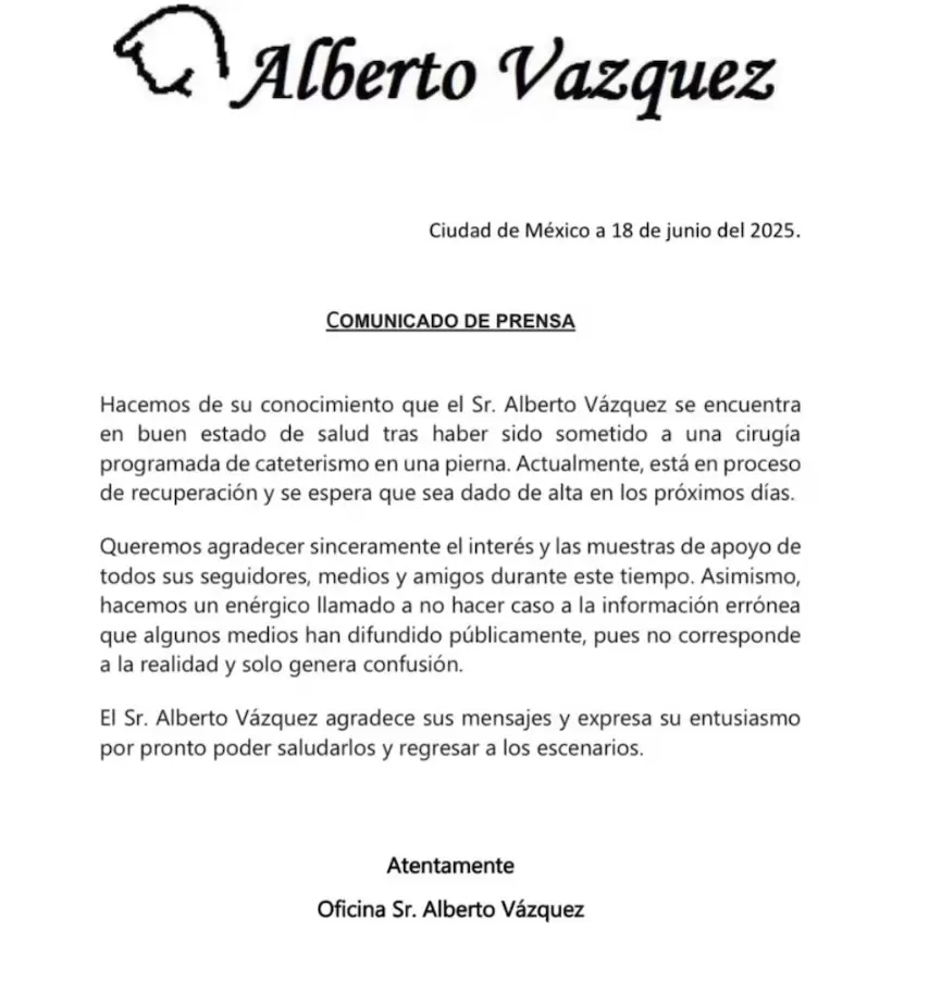 Comunicado Alberto V�zquez