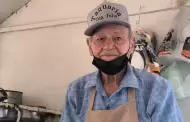 A sus 84 a�os, Don Julio no se rinde: vende tacos para ayudar a su hija con c�ncer