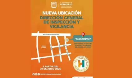 Nueva ubicaci�n de las oficinas de Inspecci�n y Vigilancia