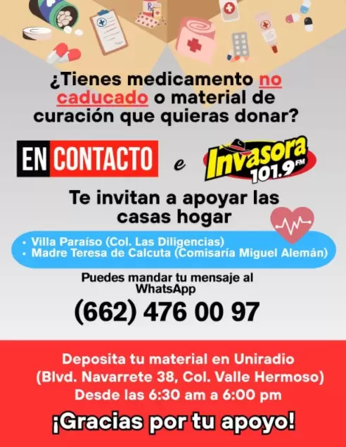 Colecta de medicamentos y material de curaci�n