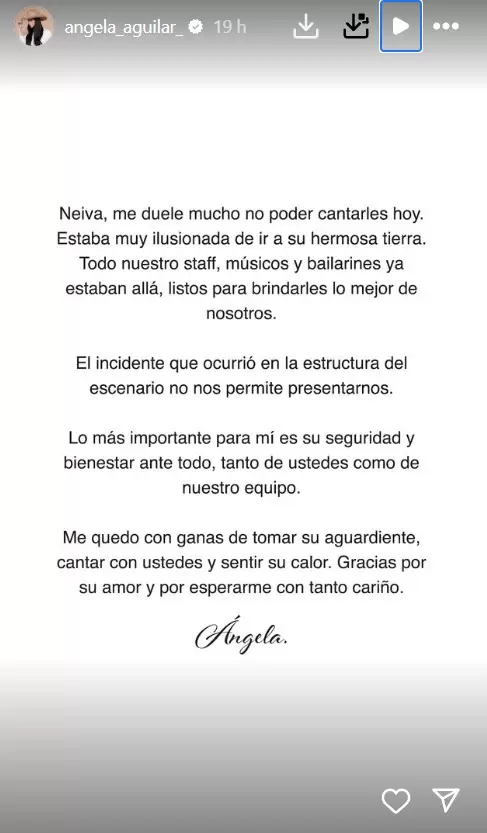 Comunicado �ngela Aguilar