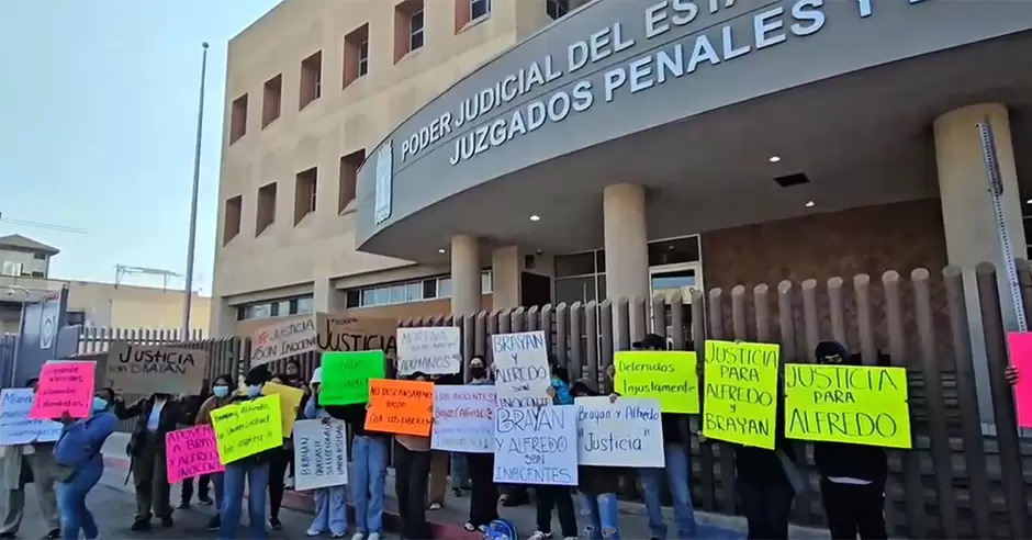 Manifestaci�n por j�venes acusados de homicidio