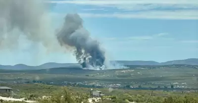 Incendio forestal en ejido Baja California