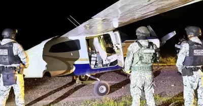 Aeronave asegurada en Tecom�n, Colima
