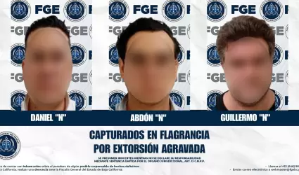 Detenidos en flagrancia por extorsi�n en Mexicali