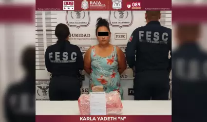 Detenida con m�s de 2 kg de metanfetamina en Ensenada