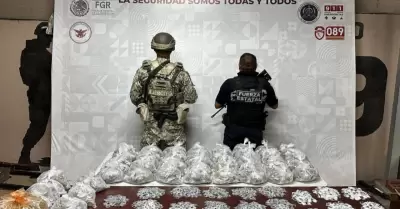 Aseguran m�s de 8 kg de drogas