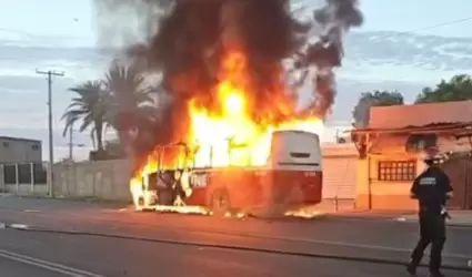 Incendio de transporte p�blico en Hermosillo