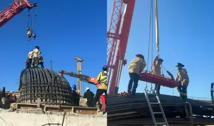Rescatan a dos personas tras accidente en construcci�n de torre de viaducto elev