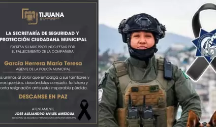 Agente fallecida
