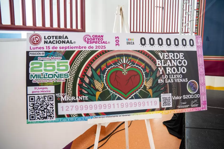 Presentaci�n del billete de Loter�a Nacional en honor a la comunidad migrante