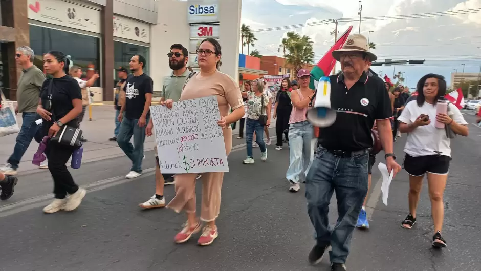 Hermosillenses marchan contra el genocidio en Gaza