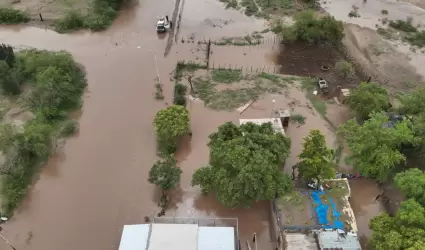 Inundaci�n en Bacabachi, Navojoa