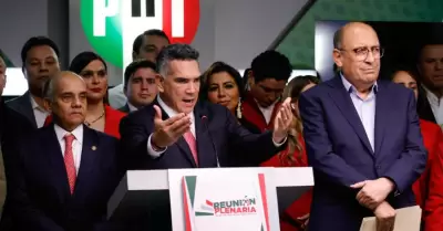 El presidente del PRI, Alejandro Moreno C�rdenas, encabeza conferencia de prensa